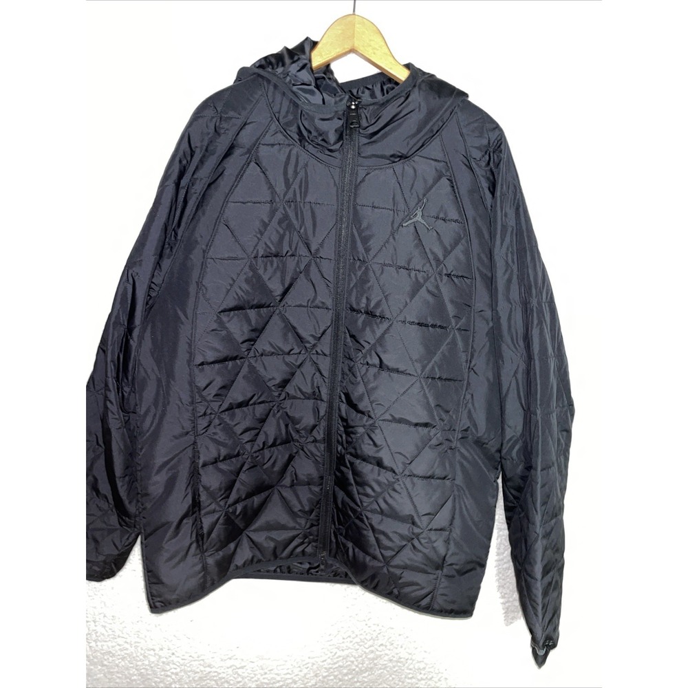Nike Jordan Therma Fit Full Zip Hooded Jacket Men's Sz XL-TALL Black FD2637-010